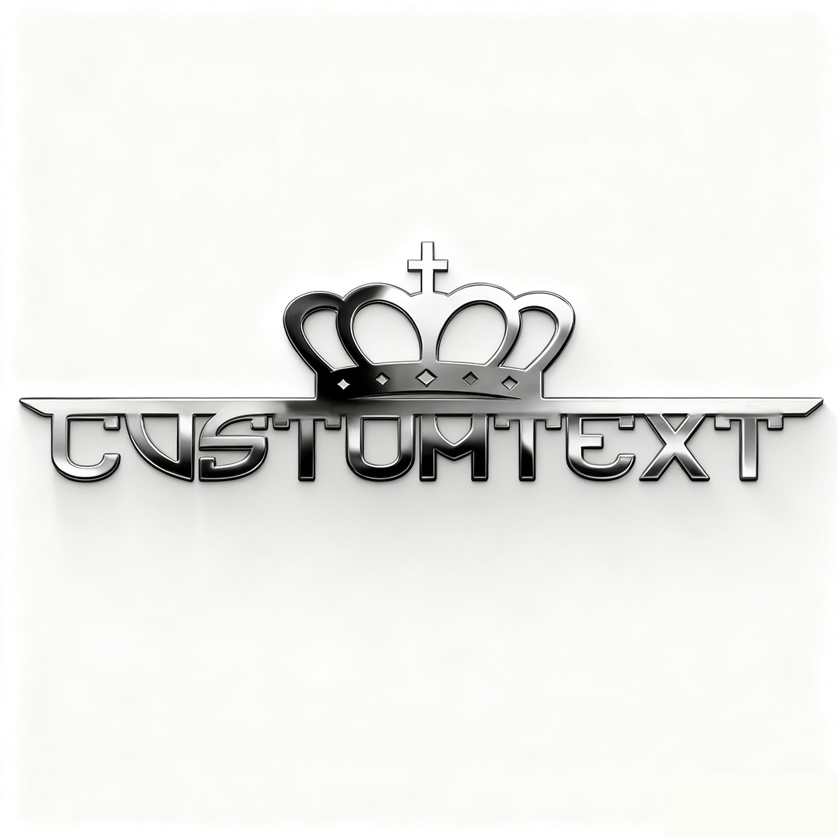 3D Printing Car - Classic Crown Creative Font 3D Metal