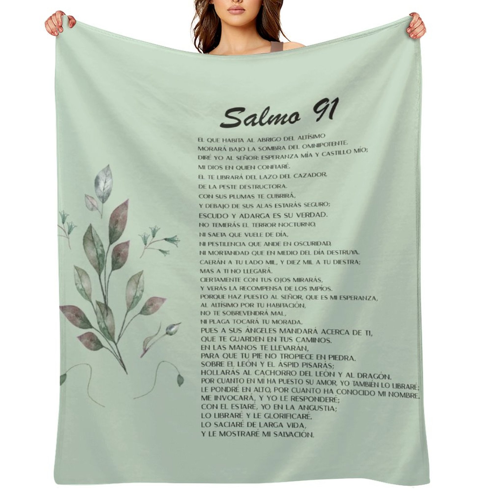 3D Printing Verse - Salmo 91, Spanish Bible Verse Throw
