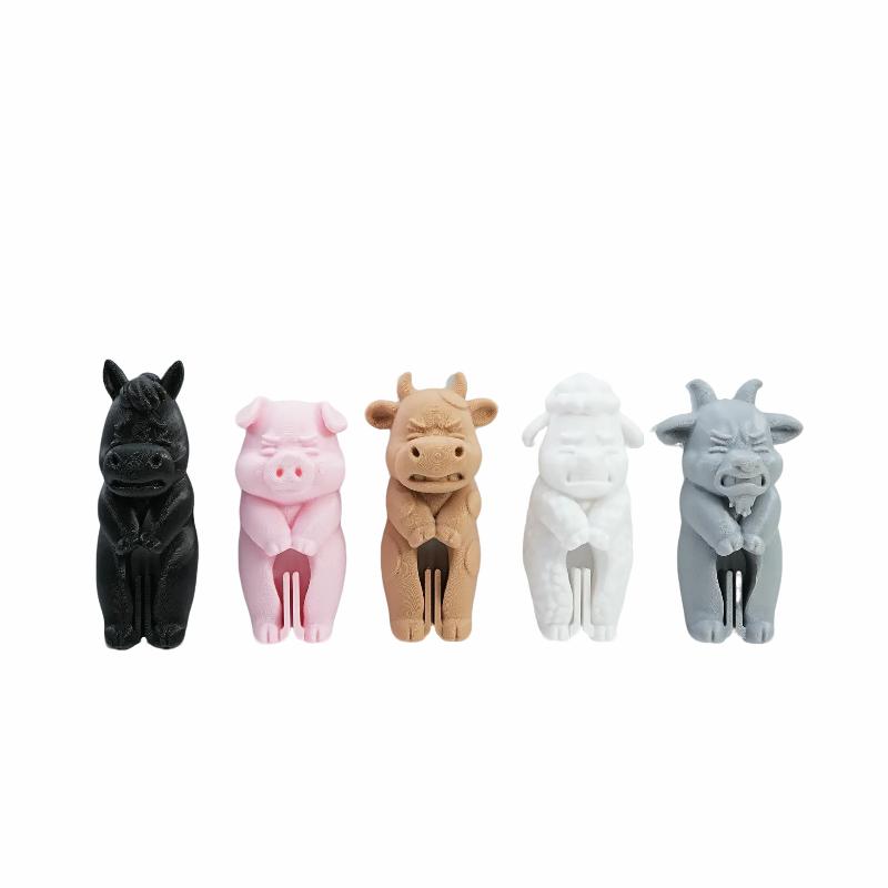 3D Printing Food - 3D Printed 1/5pcs Set Farm Animal