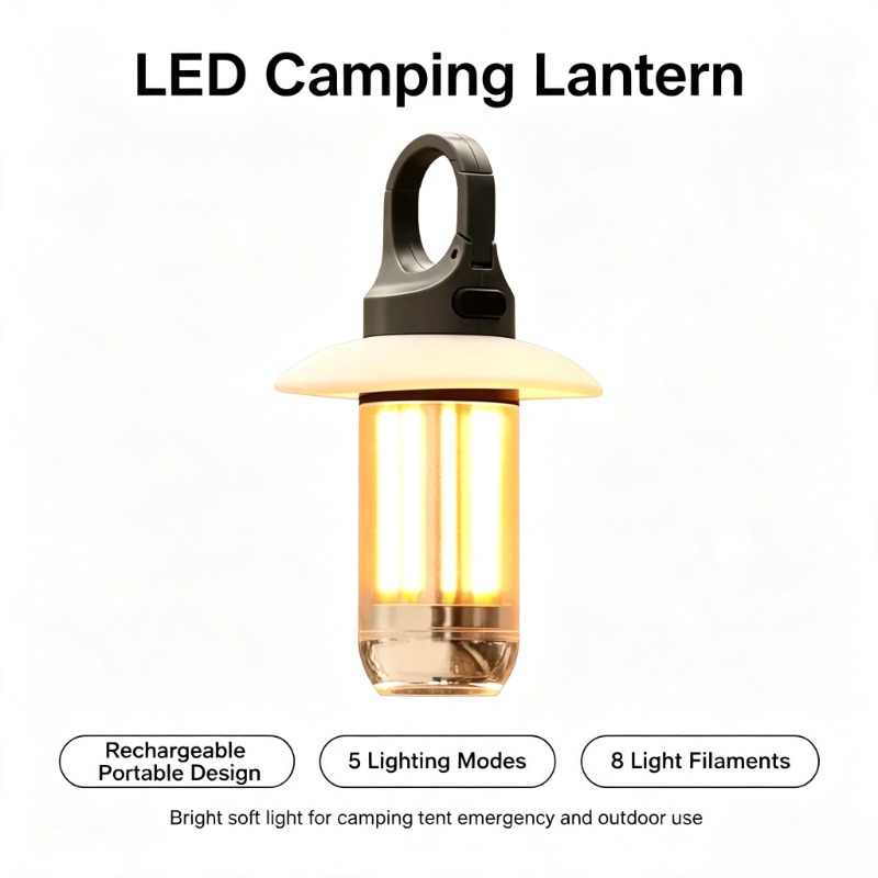 Asa Filament Outdoor - LED Camping Lantern Rechargeable Portable Flashlight