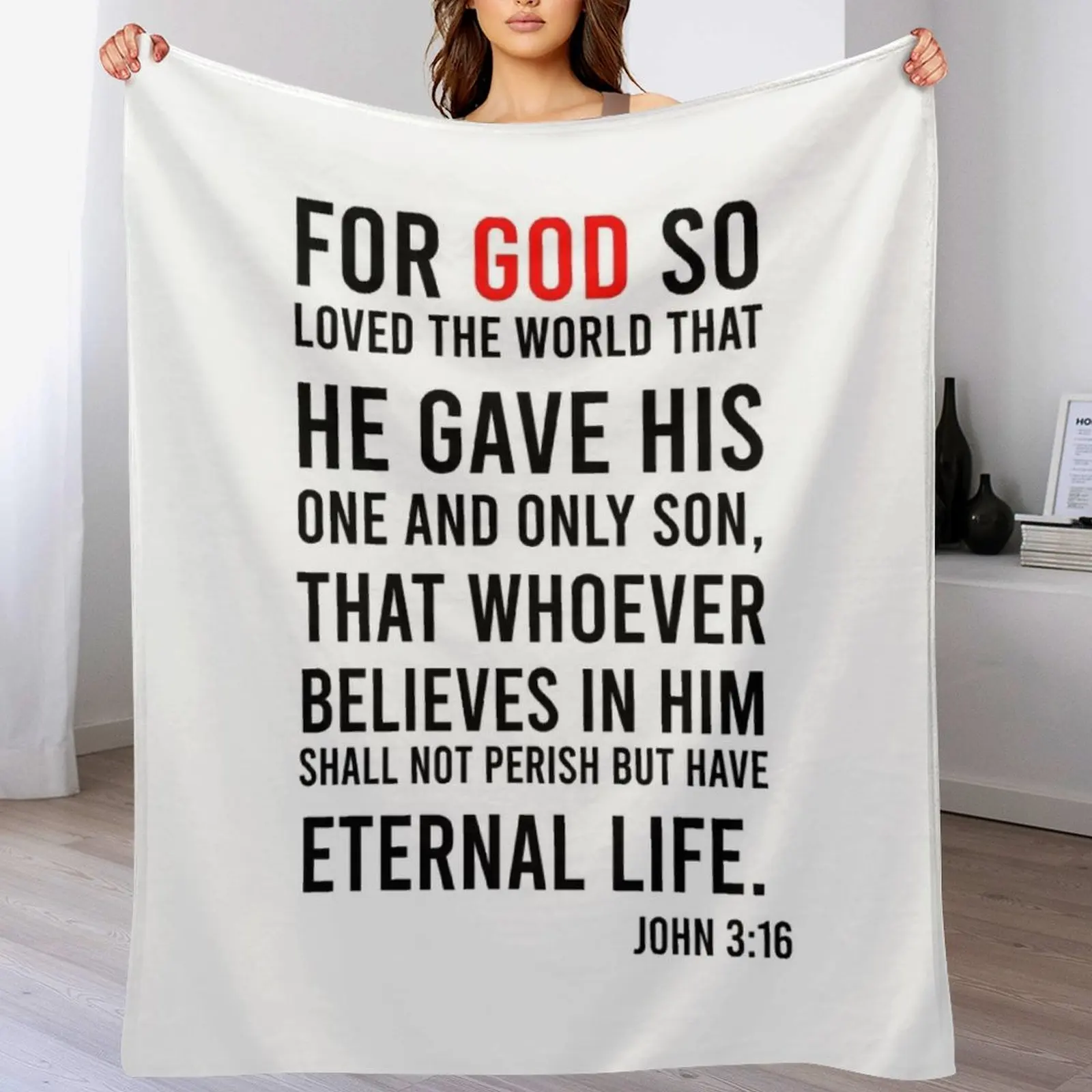 John 3:16 Bible Verse Throw Bl - огляд і ціна 3D Printing Verse