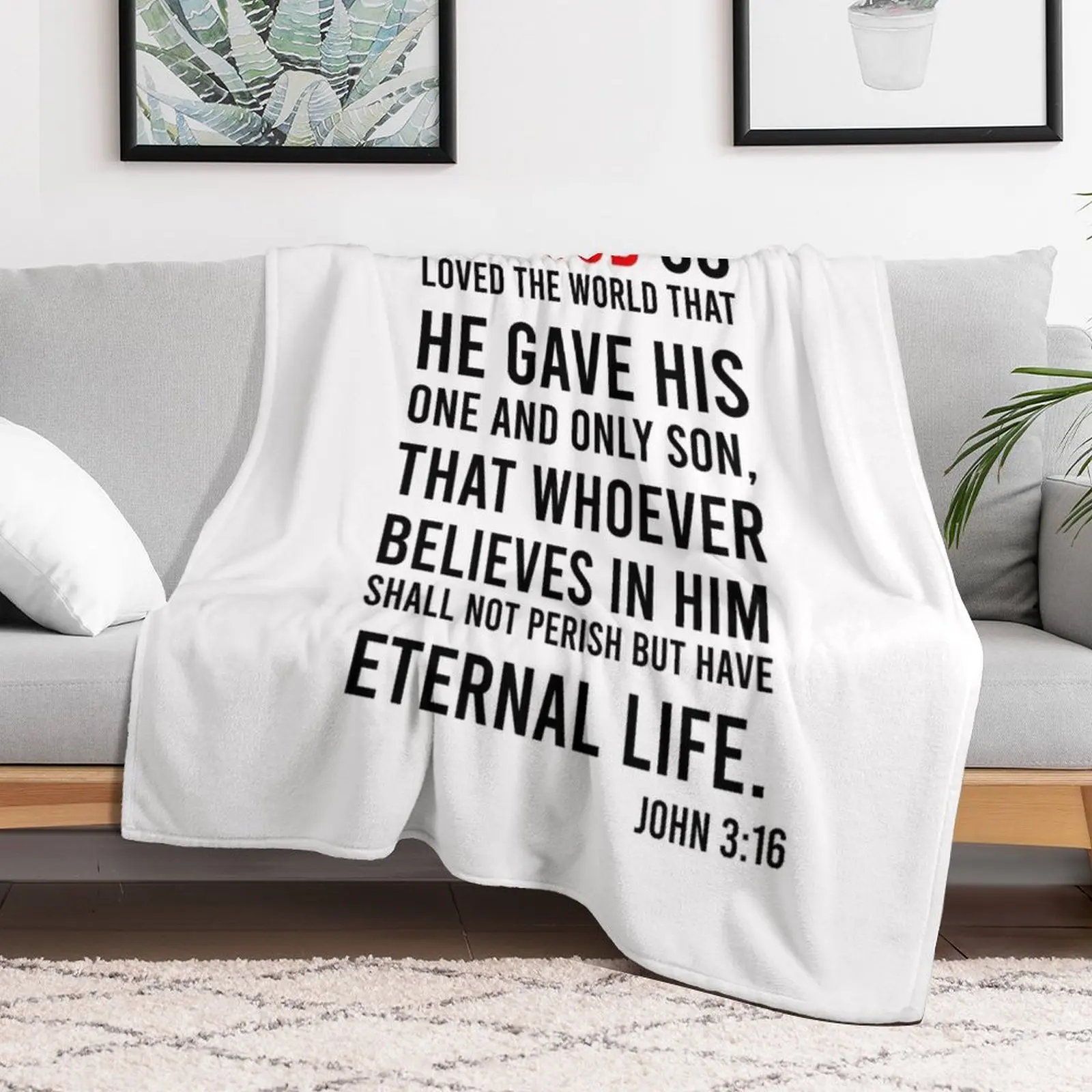 John 3:16 Bible Verse Throw Bl - огляд і ціна 3D Printing Verse