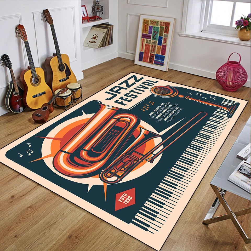 Retro Music Rugs for Bedroom D - огляд і ціна 3D Printing Guitar