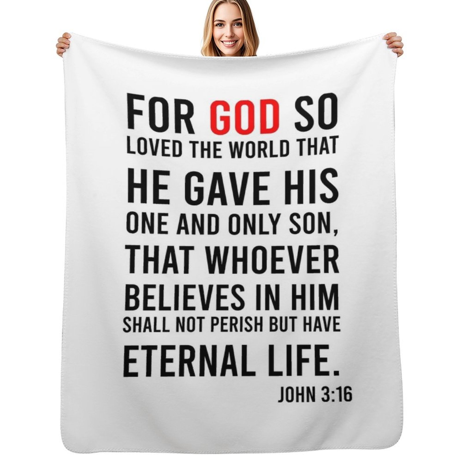 John 3:16 Bible Verse Throw Bl - огляд і ціна 3D Printing Verse