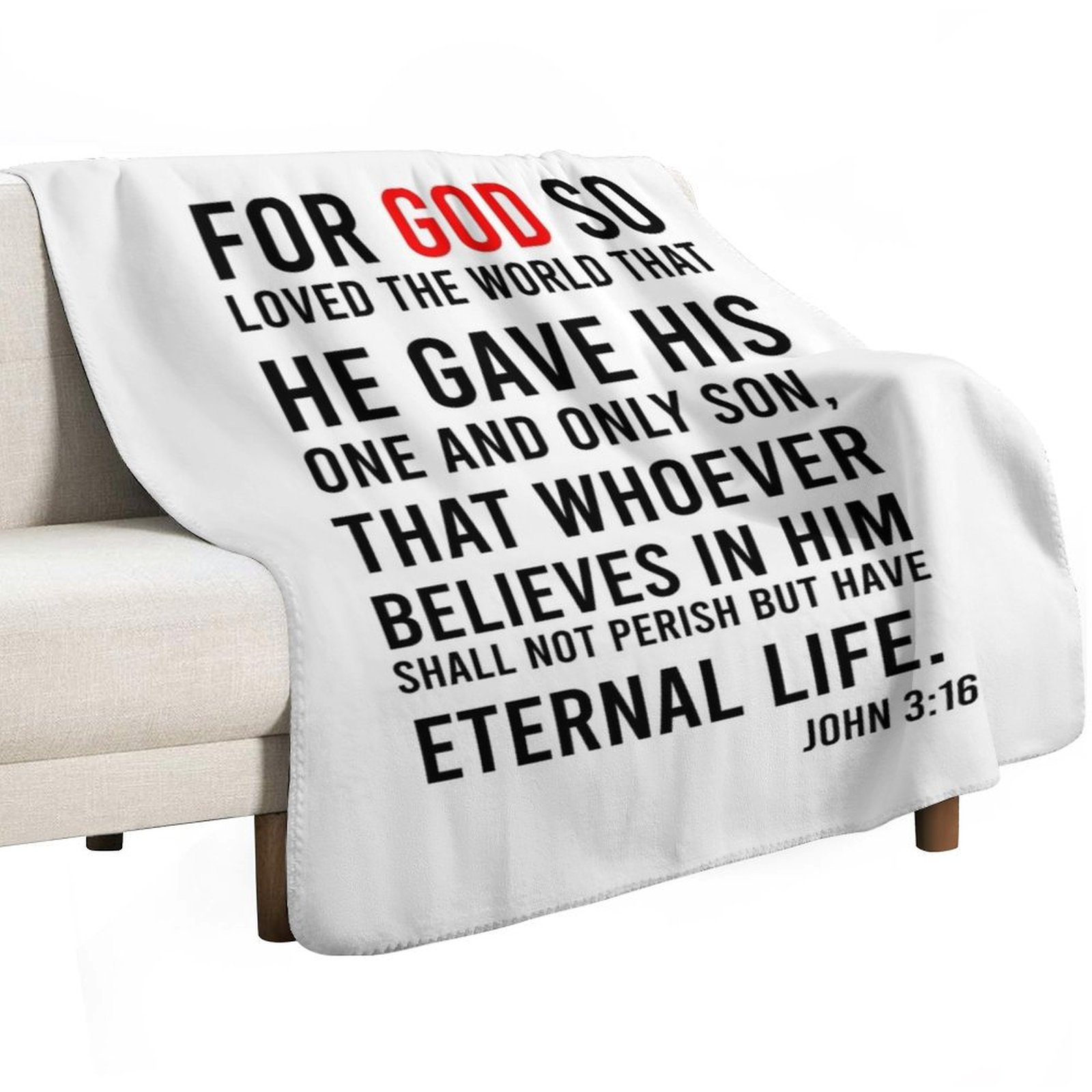 John 3:16 Bible Verse Throw Bl - огляд і ціна 3D Printing Verse